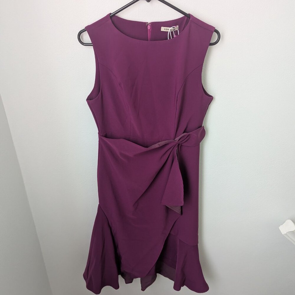 Fehaute Women's Luxury Purple Sleeveless Dress, 8